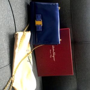 Salvatore Ferragamo pattern leather evening bag